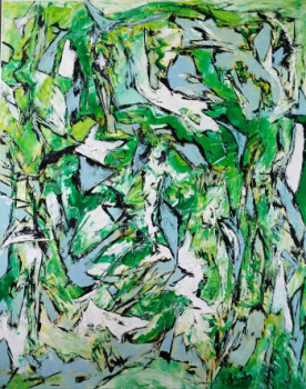 Œuvre contemporaine nommée « Vert et bleu », Réalisée par C, ARCELON