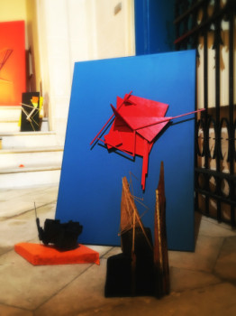 Œuvre contemporaine nommée « Rouge -bleu », Réalisée par BIZZARE