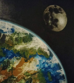 Œuvre contemporaine nommée « Terre, lune. », Réalisée par JONATHAN BREUVART