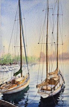 Œuvre contemporaine nommée « La Rochelle », Réalisée par H.CH.M.ART