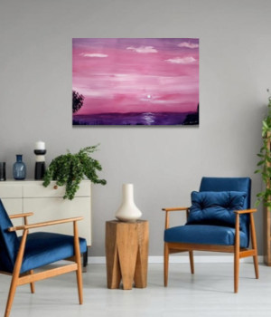 Œuvre contemporaine nommée « Couché de soleil 23 », Réalisée par VANESSA PAïNO