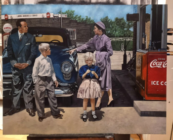 Œuvre contemporaine nommée « Gas station idyll », Réalisée par RALPH HERTLEIN