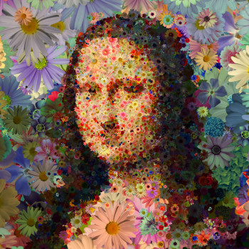 Œuvre contemporaine nommée « Lisa aux fleurs », Réalisée par ERIN-DURIEU