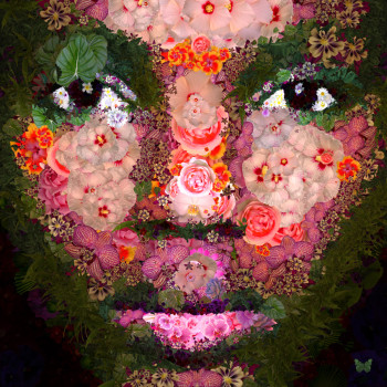 Œuvre contemporaine nommée « Flowered Girl », Réalisée par ERIN-DURIEU