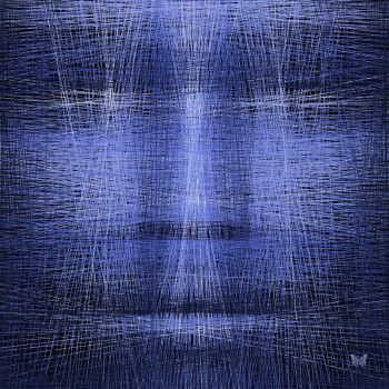 Œuvre contemporaine nommée « Ethnic Out Of Lines 17 - Blue Black », Réalisée par ERIN-DURIEU