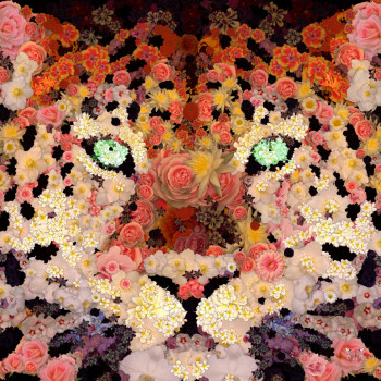 Œuvre contemporaine nommée « Leopard Out Of Flowers 2 », Réalisée par ERIN-DURIEU