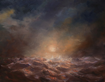 Œuvre contemporaine nommée « marine 98-14 », Réalisée par CHRISTIAN RUHAUT