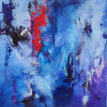 Œuvre contemporaine nommée « Variations en bleu #2 », Réalisée par FLORE.M