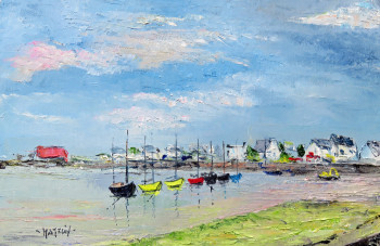 Œuvre contemporaine nommée « Le port de Lesconil 3 », Réalisée par MICHEL HAMELIN