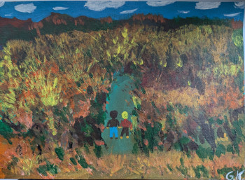 Œuvre contemporaine nommée « Herbstspaziergang », Réalisée par G.K.