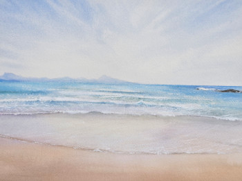 Œuvre contemporaine nommée « Plage de Biarritz », Réalisée par H.CH.M.ART