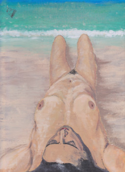 Œuvre contemporaine nommée « Desnudo en playa (vendido) », Réalisée par ANTONIO CERON