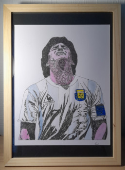 Œuvre contemporaine nommée « Joie de Maradona », Réalisée par CRéAWILL