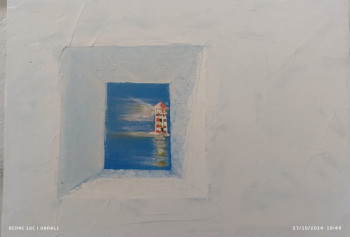 Œuvre contemporaine nommée « Azul/Blanco nº3 », Réalisée par ANTONIO CERON