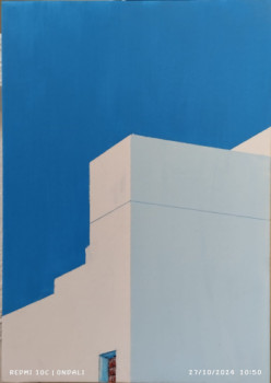 Œuvre contemporaine nommée « Azul/Blanco nº4 », Réalisée par ANTONIO CERON