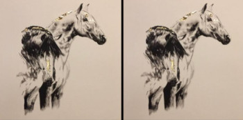 Œuvre contemporaine nommée « Chevaux ibériques », Réalisée par ANNABEL LABATIE