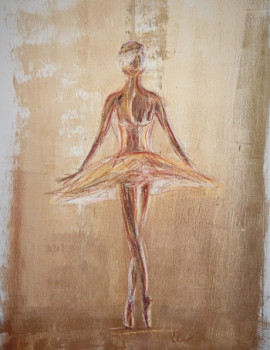 Œuvre contemporaine nommée « Ballerina,  gold », Réalisée par CARO.ART4