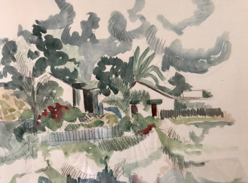 Œuvre contemporaine nommée « aquarelle 1974 », Réalisée par LABOR