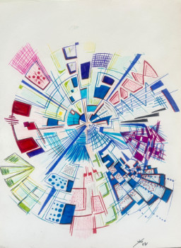 Œuvre contemporaine nommée « Couleur circulaire », Réalisée par DKORNOMAD