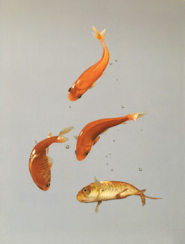 Œuvre contemporaine nommée « Ballet des poissons », Réalisée par MARIE SABINE SEYER