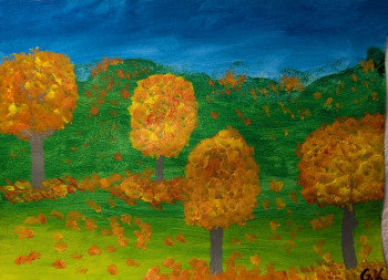 Œuvre contemporaine nommée « Bunter Herbst », Réalisée par G.K.