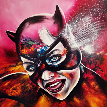 Œuvre contemporaine nommée « Seductive Catwoman », Réalisée par ESTELLE BARBET