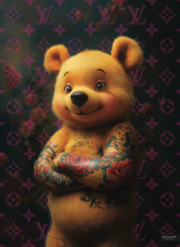 Œuvre contemporaine nommée « Winnie tattoo », Réalisée par PULS.ART