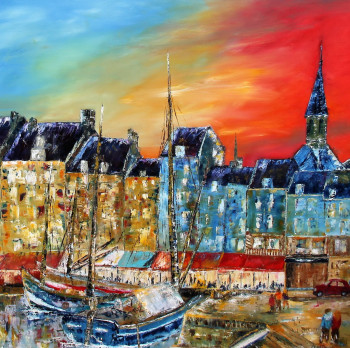 Œuvre contemporaine nommée « UN SOIR A HONFLEUR », Réalisée par ALAIN LETOUZé