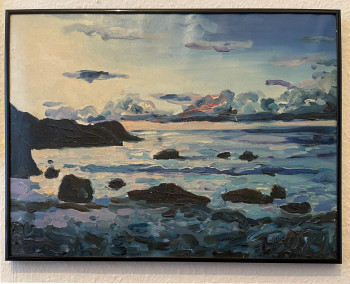 Œuvre contemporaine nommée « Abend am Meer, Anse Lazio auf Praslin, Seychellen », Réalisée par HERBERT WIEDERGUT