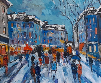 Œuvre contemporaine nommée « Boulevard enneigé », Réalisée par ALAIN DUPERAY