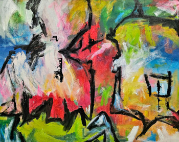 Œuvre contemporaine nommée « Face à face - 130x160 - 2023 », Réalisée par SOF