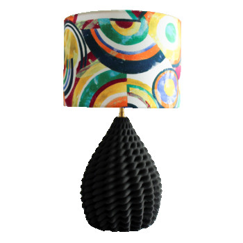 Œuvre contemporaine nommée « Lampe imprimé 3D en grès noir », Réalisée par ANNE-SOPHIE AIMé