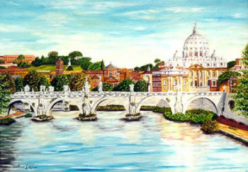 Œuvre contemporaine nommée « San Pietro visto da Ponte Umberto 16-2000 », Réalisée par GBELLUCCI