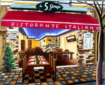 Œuvre contemporaine nommée « FUENGIROLA-Ristorante  I 5 Sensi  51-2006 », Réalisée par GBELLUCCI