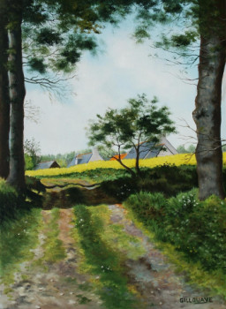 Œuvre contemporaine nommée « Chemin près de Lamballe », Réalisée par ANDRé GILLOUAYE