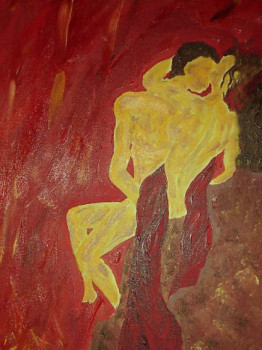 Œuvre contemporaine nommée « le baiser », Réalisée par KRISTINA LARAM