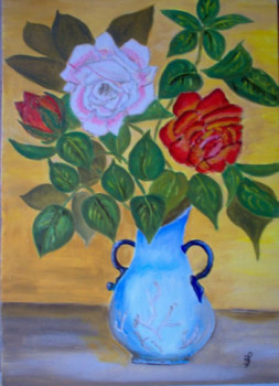 Œuvre contemporaine nommée « Vase bleu », Réalisée par BERNI