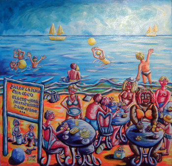 Œuvre contemporaine nommée « Le bar de la plage », Réalisée par CARINE KLEIN