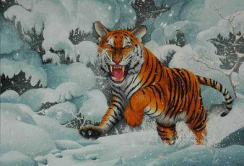 Œuvre contemporaine nommée « TIGRE DE SIBERIE », Réalisée par MICHEL MICHAUX