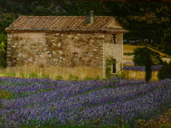 Œuvre contemporaine nommée « LAVANDE EN PROVENCE », Réalisée par MICHELINE HANRARD LADOUL MHL.