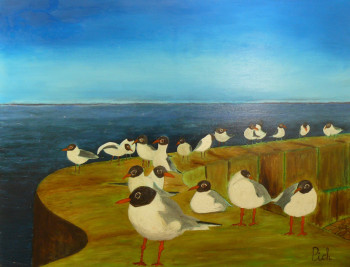 Œuvre contemporaine nommée « Z'étaient rieuses les mouettes du bord de mer », Réalisée par PICH